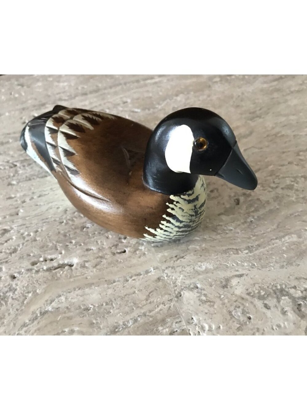 Wood Duck Figurine Decor Handpainted Animal Bird Brown Rustic Man Cave Cabin